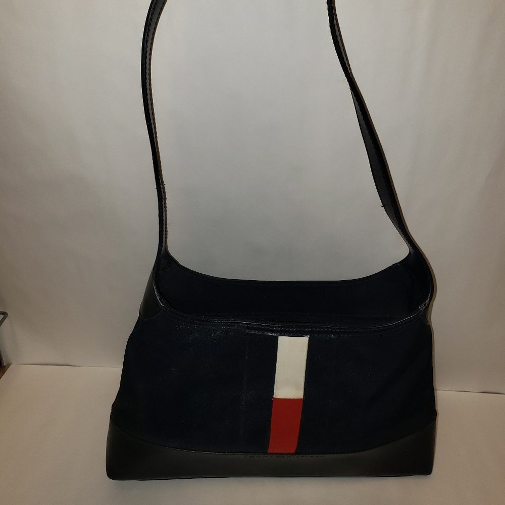 TOMMY HILFIGER RARE VINTAGE LEATHER/NYLON COLOR-BLOCK PURSE